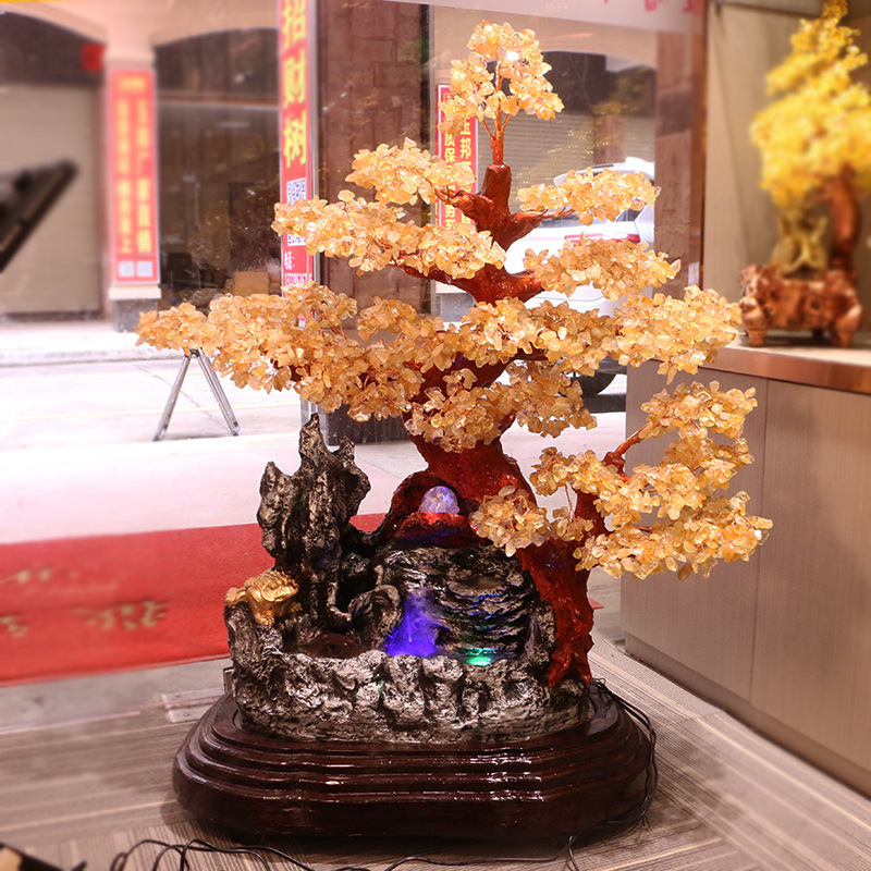 Factory Direct sales natural citrine shake money fortune tree fortune water bonsai office home opening housewarming gift Factory Direct sales natural citrine shake money fortune tree fortune water bonsai office home opening housewarming gift