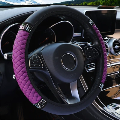 Steering wheel cover – Ring - purple-36-38cm