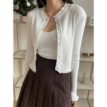 J 16231 Chic ruffle knit cardigan ľ������֯�����羳��ó