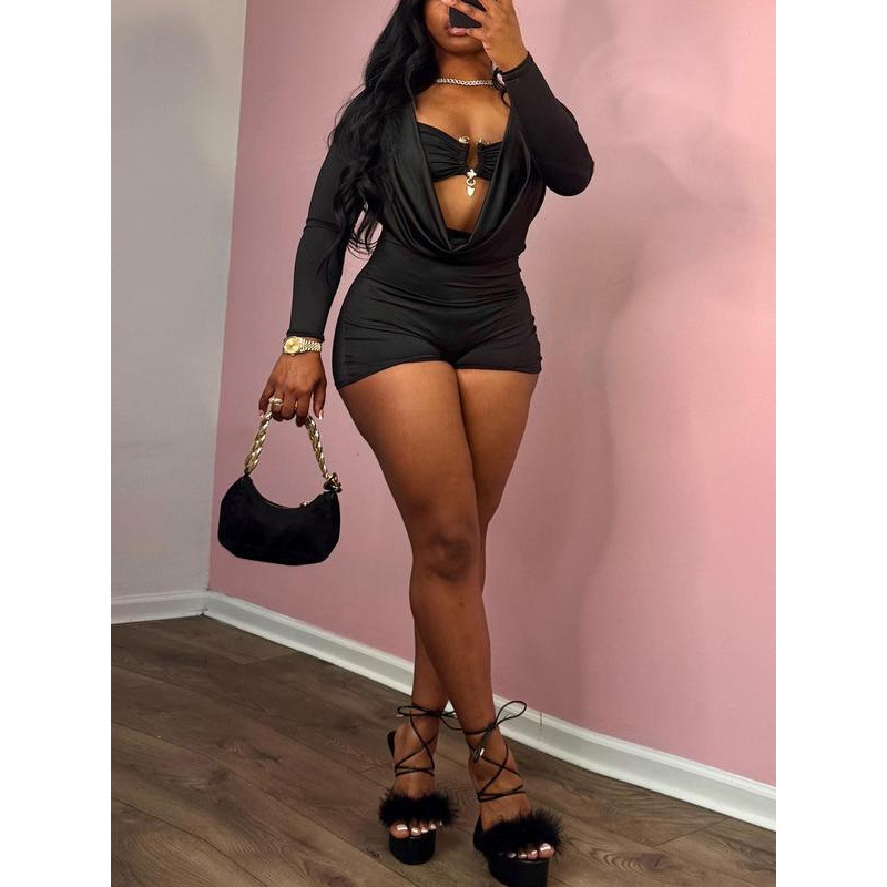 X7551 Aliexpress transfronterizo nuevo body-shaping jumper de color sólido para mujeres