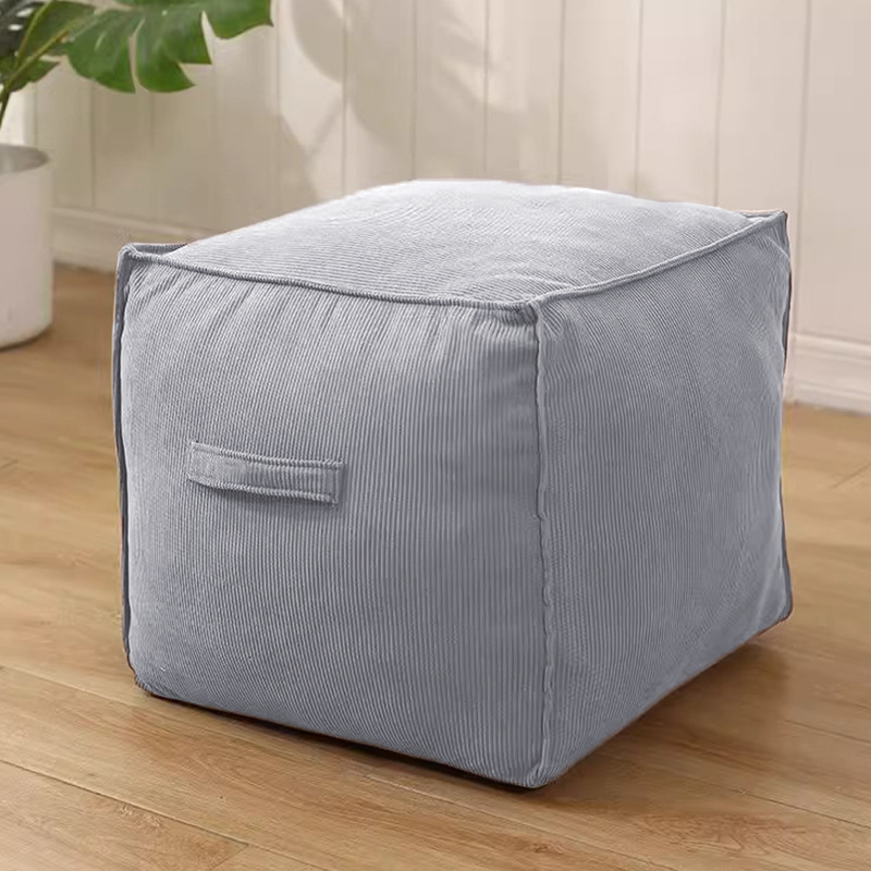 Fábrica directa de sofá perezoso cubierta sin relleno de asiento muelle taburetes de cuero puede almacenar bolsas de tela asiento muelle taburetes rellenos de ropa vieja