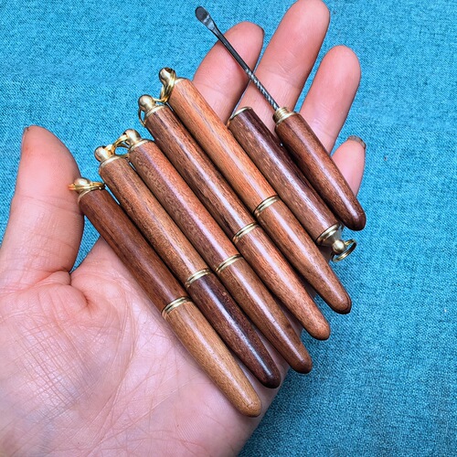 Portable ear digging artifact rosewood ear fungus spoon household earwax cleaning spoon solid wood ear picking tool
