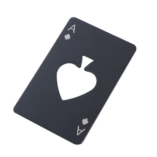 Wholesale Spade A Credit Card Style Bottle Opener Creative Poker Card Shape Stainless Steel Bottle Opener Beer Opener