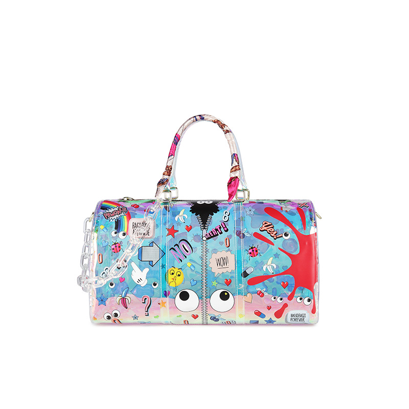 Gran capacidad de viaje bolsa de almacenamiento personalizada crossbody bolsa unisex moda jalea láser bolsa impresa estudiante bolsa