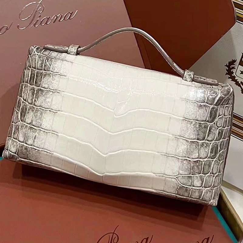 Bolsa de almuerzo de patrón de cocodrilo lp19 bolsa de almuerzo de cuero, hombro único, diagonal, bolso de maquillaje de moda simple de mano, alta costura, bolso de mujer