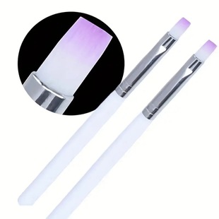 Nail Art Flat Head Phototherapy Pen Commonly Used for Painting Special Brush Extension Glue Brush White Rod Nail Art Brush Glue Tools and Supplies