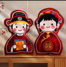 网红压床娃娃玩偶婚礼送女友毛绒公仔变装海狸娃娃玩具结婚礼物