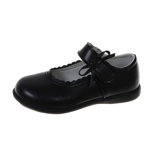 Girls spring and autumn new fashion medium and large children's shoes black small leather shoes trendy performance shoes little girl performance hosting shoes