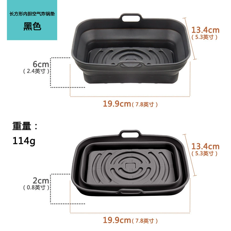 collapsible Silicone Food Basket, Multi-Shape Air-Fryer & Steaming Mat, Heat-Resistant Non-stick