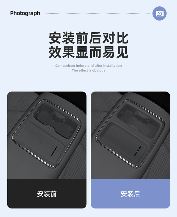 Suitable for 25-26 Models of Xpeng G7 Rear Seat Armrest Wireless Charging Silicone Anti-Slip Mat Water Cup Holder Car Accessories