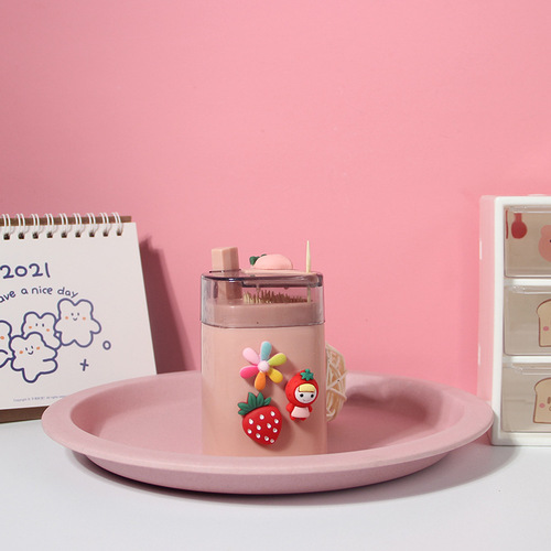 Creative cartoon automatic push-type toothpick box home living room toothpick jar toothpick bottle portable plastic toothpick tube