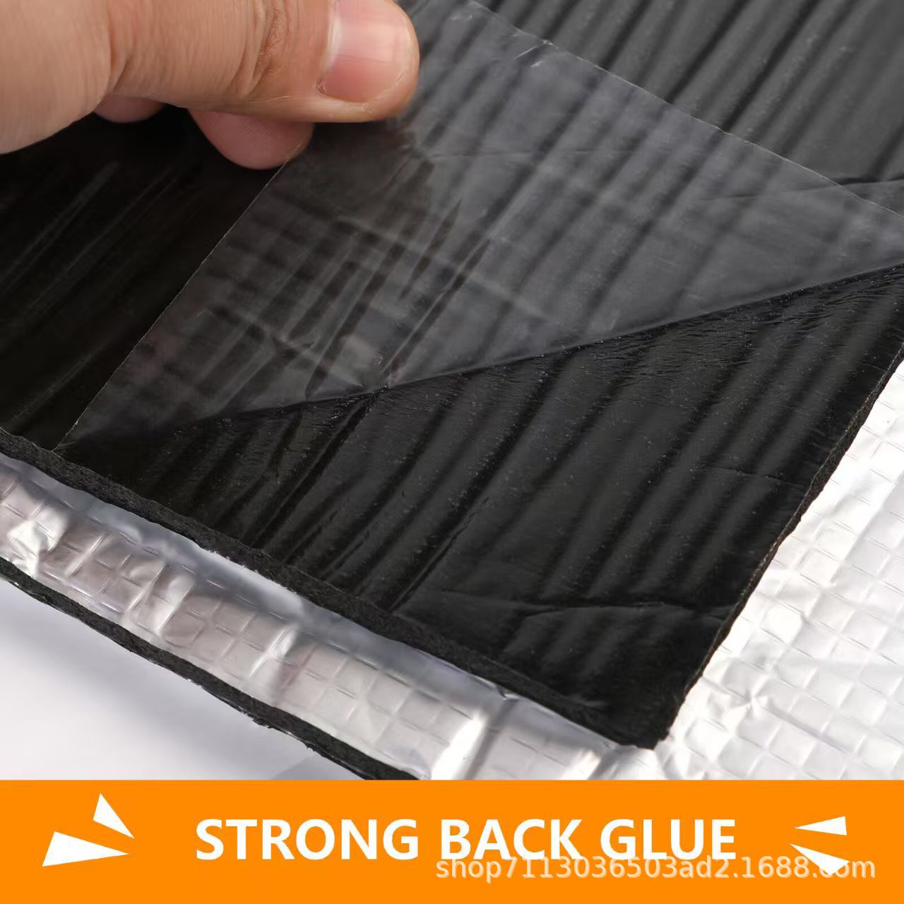 25*18cm Car Soundproofing Cotton Heat Insulation Cotton Aluminum Foil Shock Absorbing Pad Insulation Pad Silencer Cotton Cross-Border Dropshipping