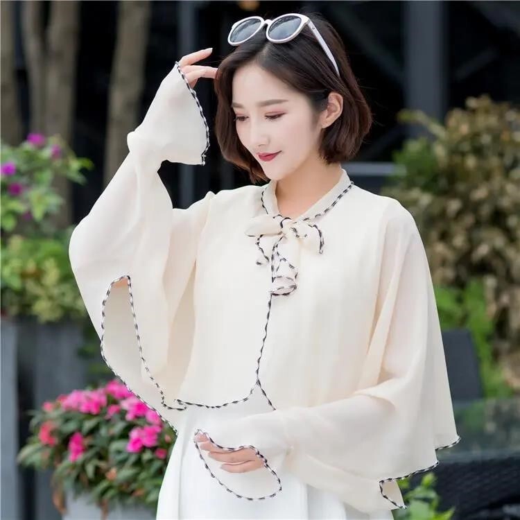 Anti-Sun Shawl Women's Summer Thin Breathable Long-Sleeved Sun Protection Clothing Anti-Uv Sunshade Versatile Shawl Multi-Purpose Cloak