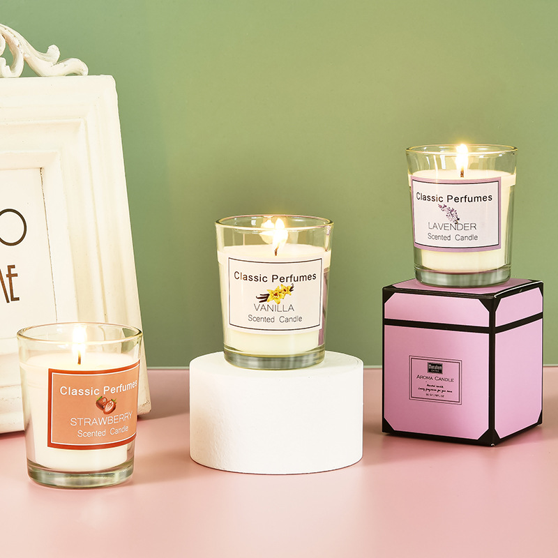 Aromatherapy candle 50g incense removal smokeless fragrance plant wax diy romantic souvenir candle manufacturer wholesale