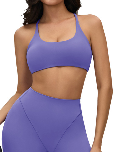 Cross-border European and American naked yoga bra for women with removable breast pads, cross-beautiful back sports bra, outer wear fitness tops