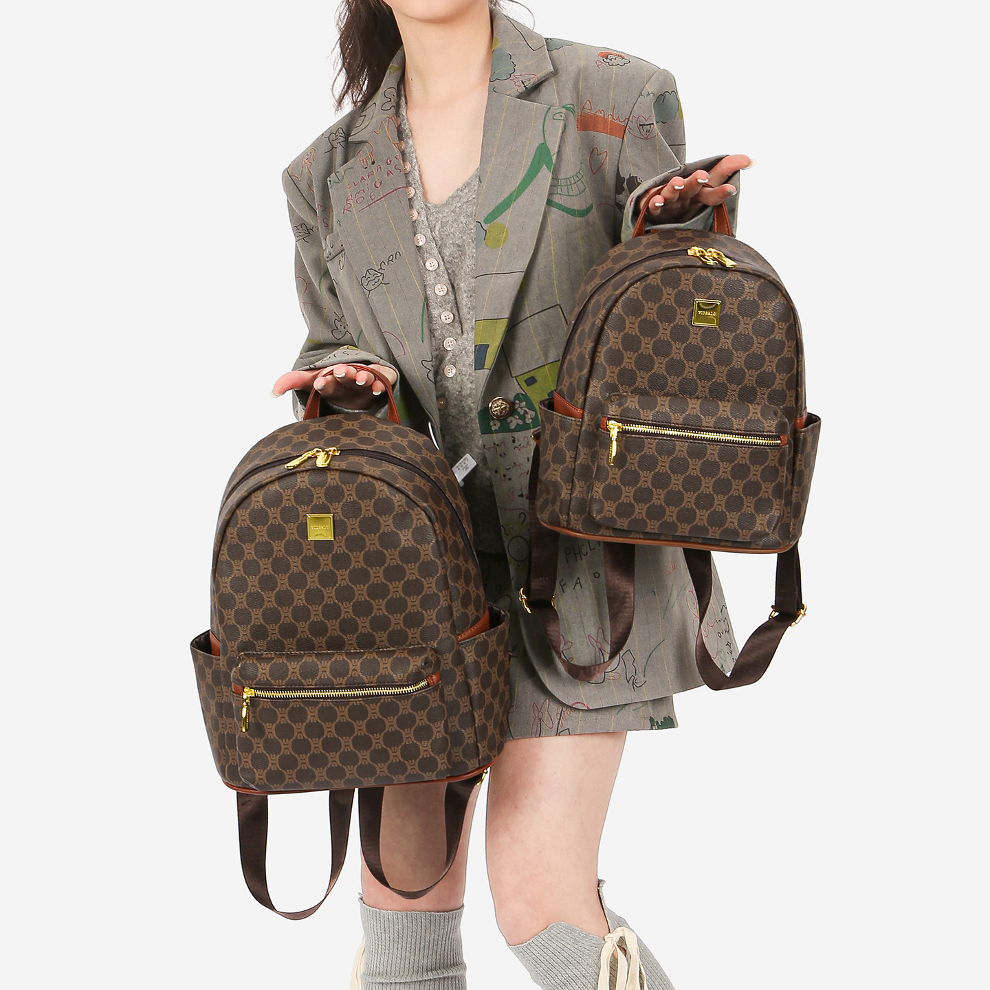 Nueva mochila de comercio exterior transfronterizo estilo coreano impresión de moda mochila de estudiantes viaje mochila de gran capacidad