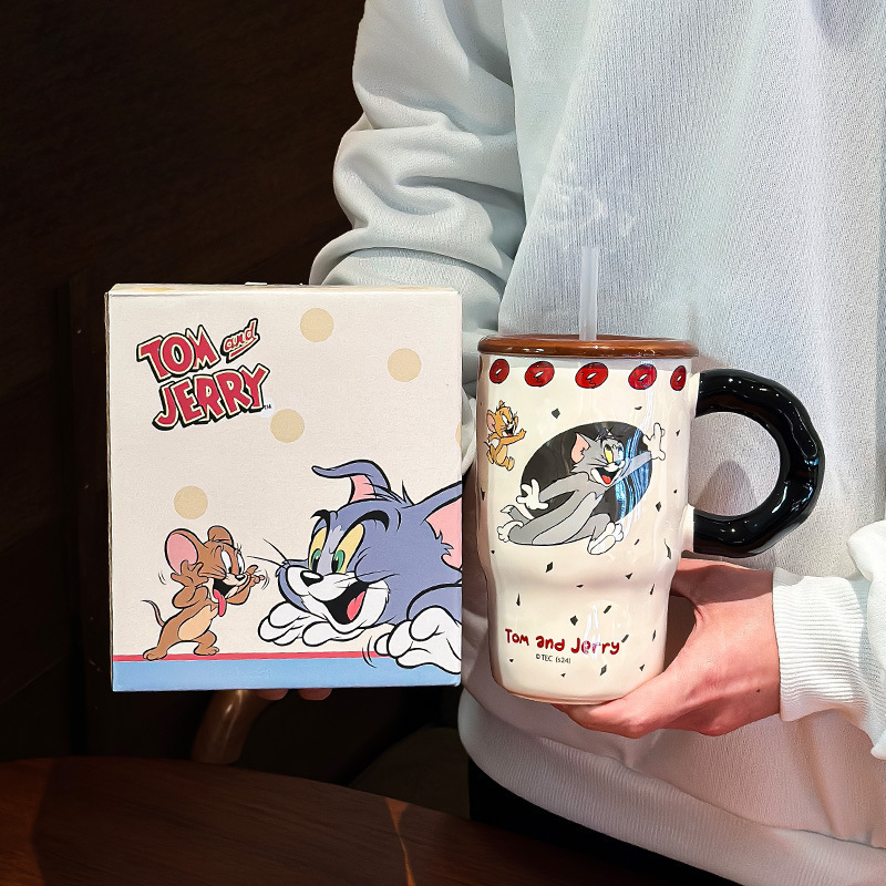 猫とネズミのマグカップ陶磁器の新しい女の子の高颜値カップ家庭用コーヒーカップカップルの誕生日プレゼント|undefined