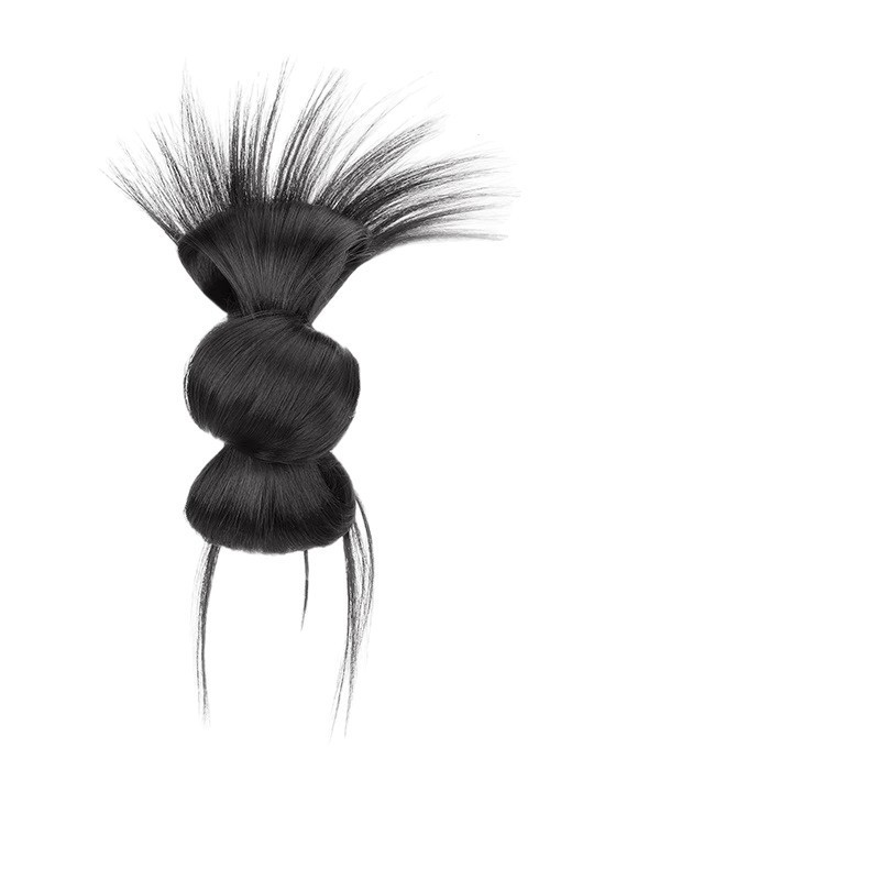 女性用ボールヘッドウィッグ、レイジーグリップクリップ、ヘアバッグスタイル、頭飾り、後頭部の自然なふわふわウィッグ、ヘアバンド|undefined