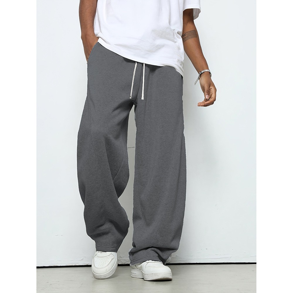 Pantalon décontracté pour homme, collection printemps-automne, coupe droite, style sport, jambes larges et longues._voghion.com