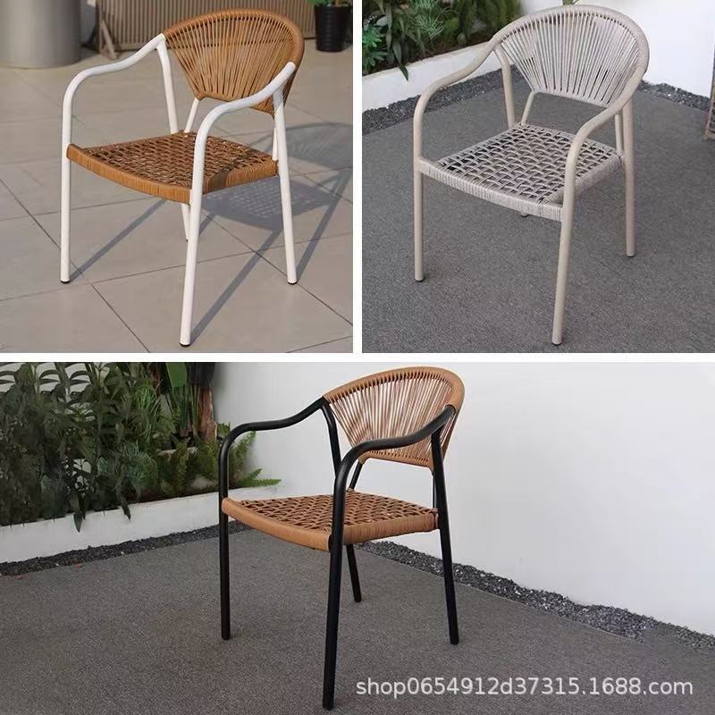 silla de caña de patio respaldo de aluminio al aire libre silla de caña terraza patio al aire libre silla de caña de jardín