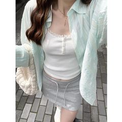 白色純欲風小吊帶背心女夏季內搭帶胸墊蕾絲修身顯瘦百搭外穿上衣