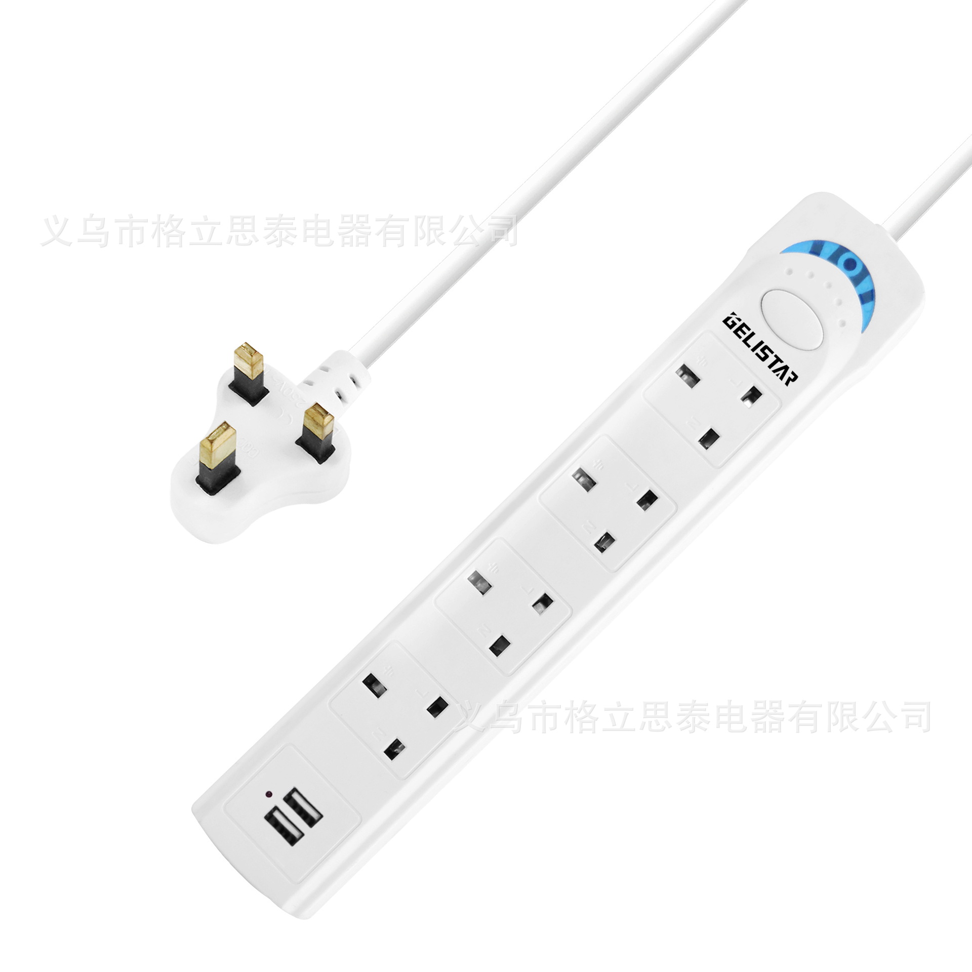 跨境家用多设备万能孔通用排插4位2USB插座