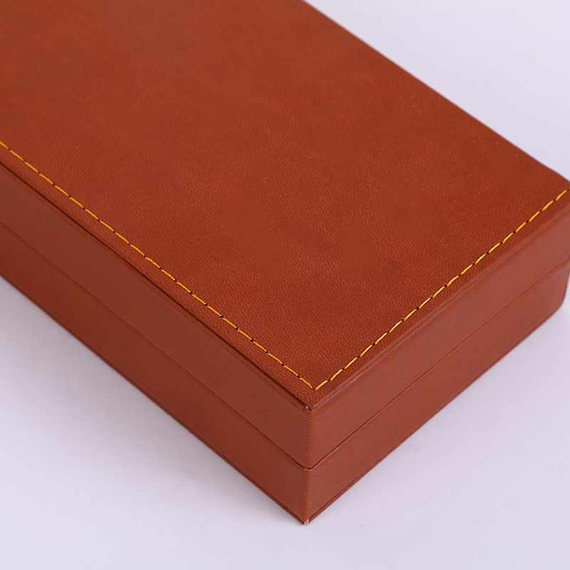 Fábrica al por mayor alta-Caja de pluma de regalo de gama alta caja de cuero negocio de impresión de publicidad logotipo firma de metal pluma caja de embalaje