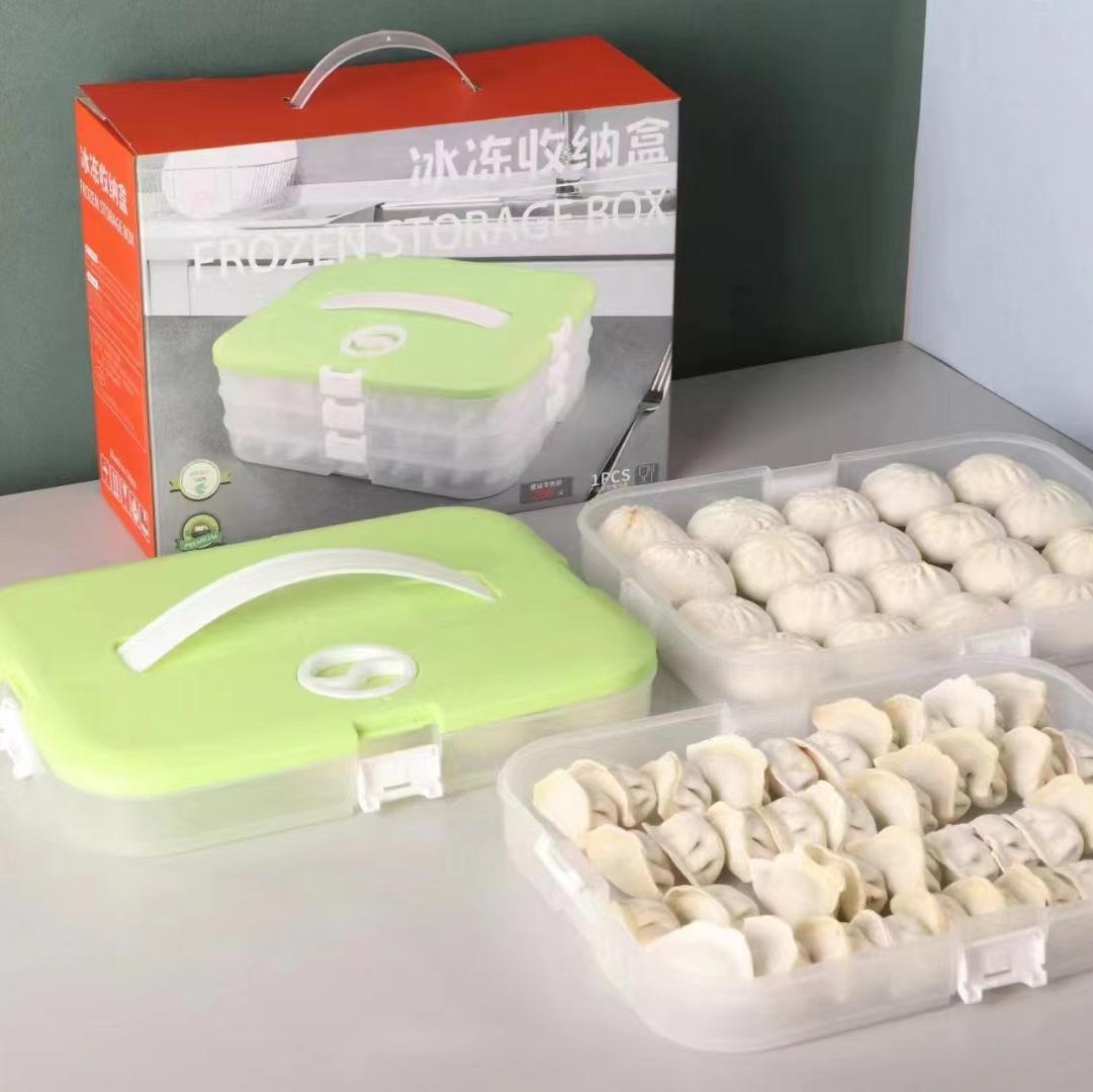 Gran capacidad dumpling caja portátil crisper multi-capa combinación caja de almacenamiento de cocina refrigerador congelado wonton caja al por mayor