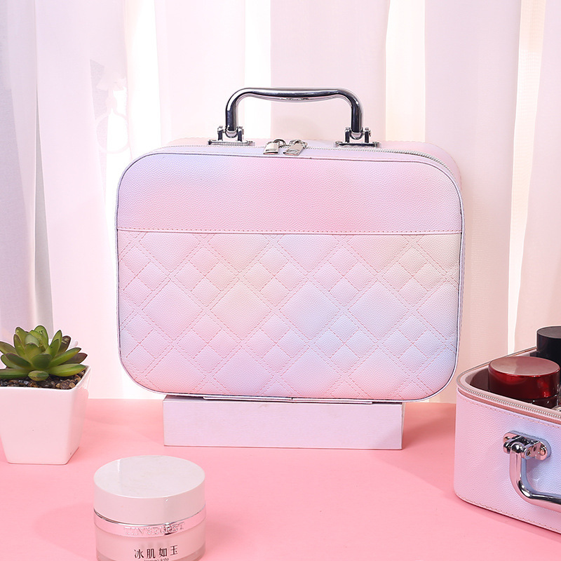 Estuche de cosméticos de alta apariencia para artistas de maquillaje caja de almacenamiento de cosméticos y cuidado de la piel de gran capacidad caja portátil para salir