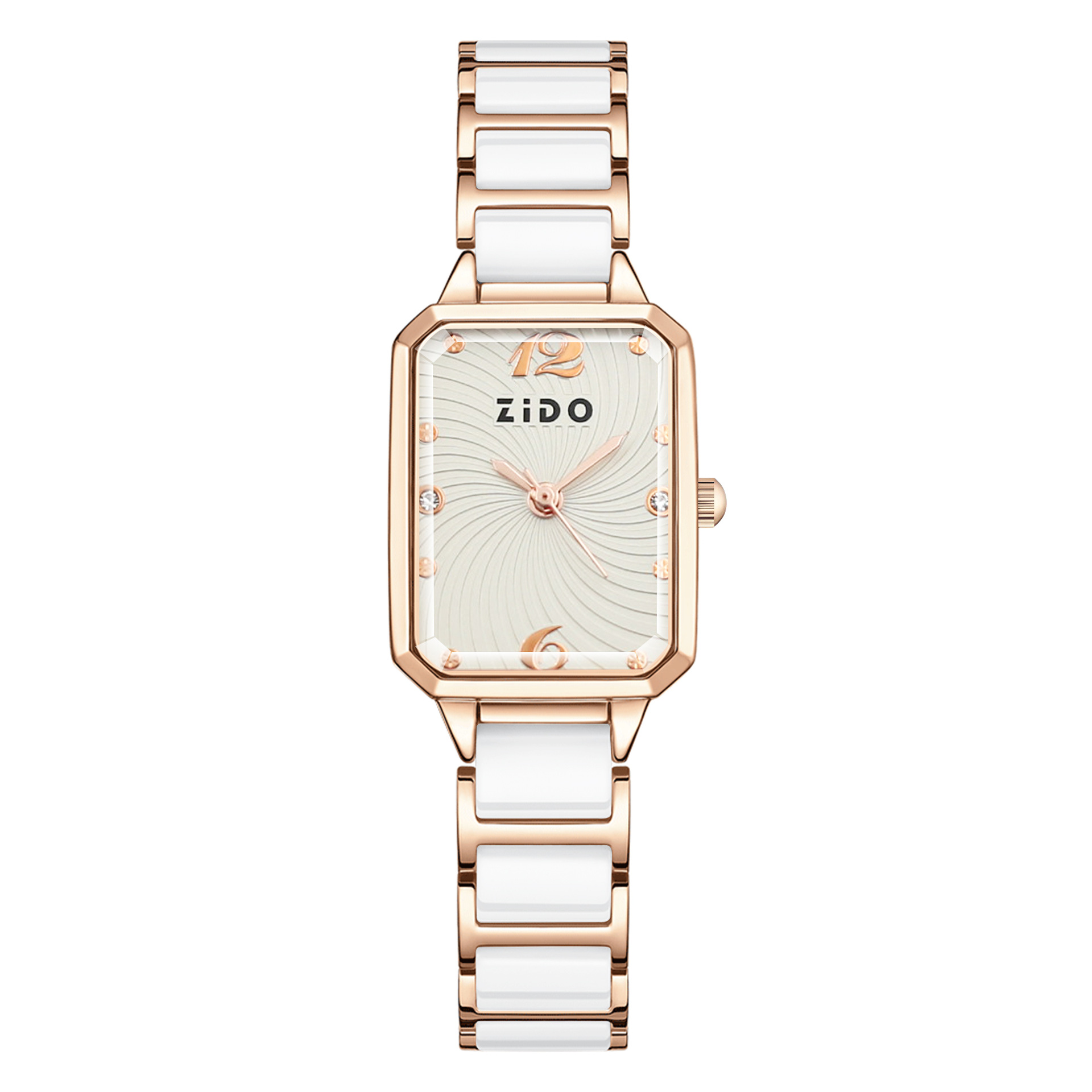 Zhidao Ceramic Small Square Popular On Fashion Live Streams, Elegant, Light Luxury, Simple Steel Strap Quartz_voghion.com
