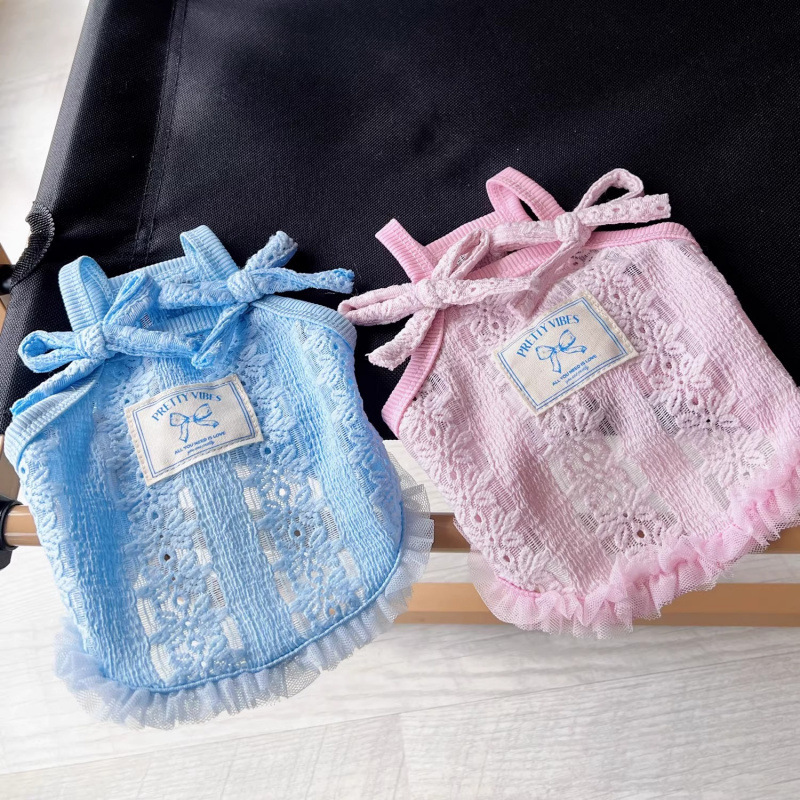 Perro mascota ropa de perro verano estilo fino transpirable maltés cabestrillo chaleco hueco peluche bichón cachorro pequeño