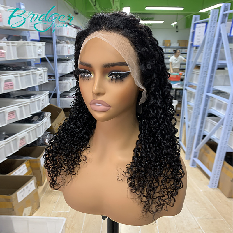 13*4 Stitching Headgear Pixie Curly Natural Color Human Hair Wig_voghion.com