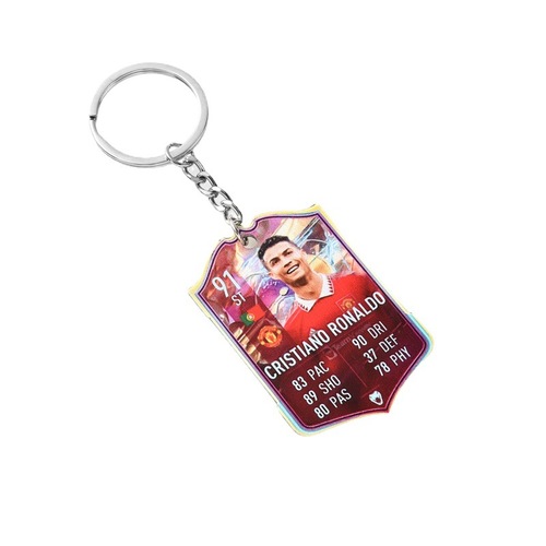 Football Score Card Keychain Ronaldo Portugal Kakanemar National Team World Cup Acrylic Pendant Men