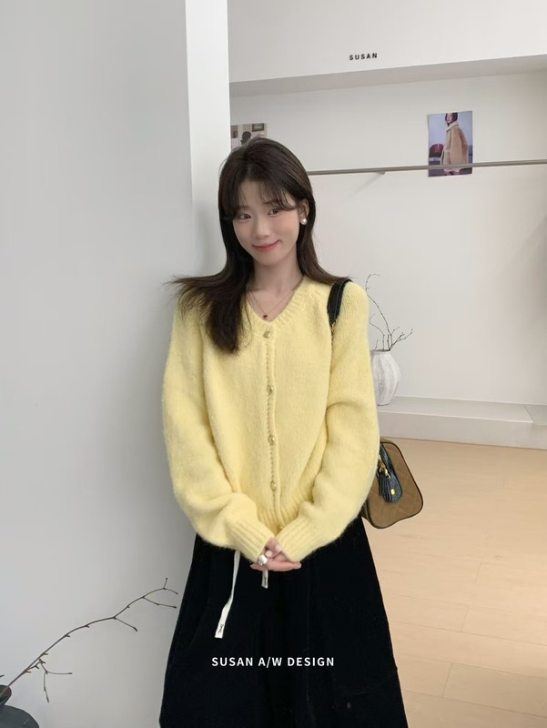 苏珊 2025秋冬新款韩系简约风毛衣外套软糯针织开衫毛衣女60650|undefined