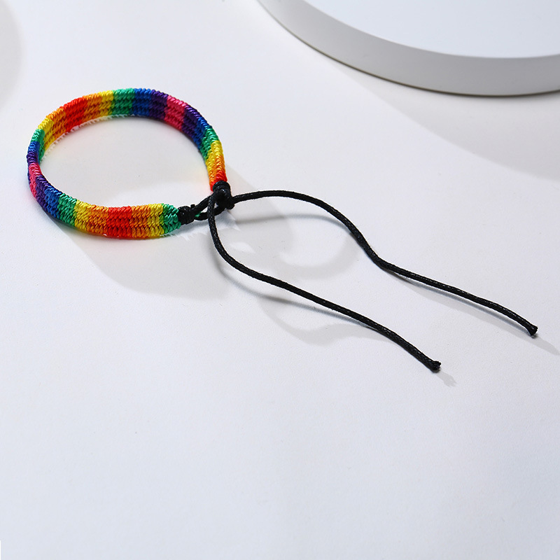 Mode Regenbogen Bogenknoten Kabel Stricken Frau Armbänder display picture 3