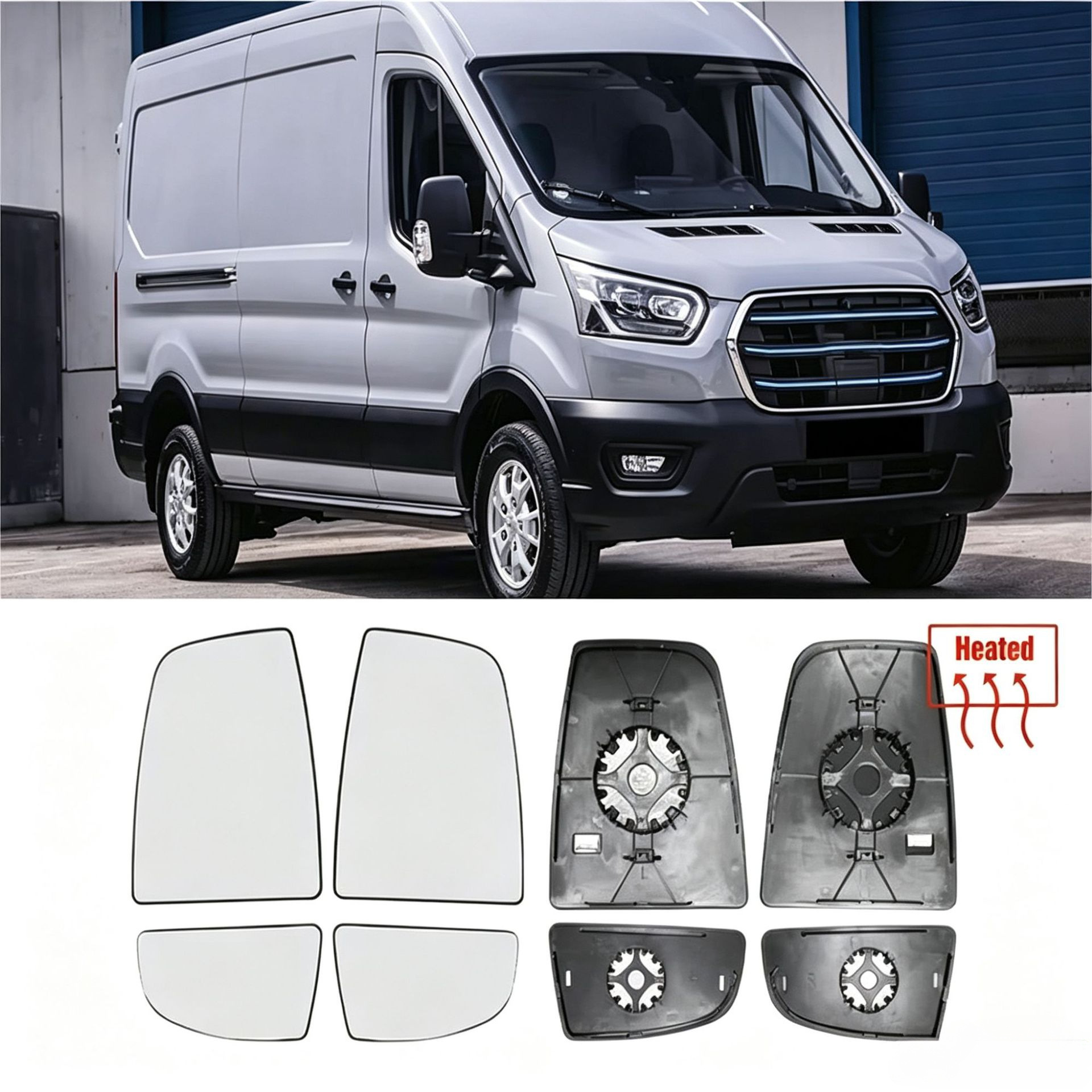 BK31-17K741-BA is suitable for 14-20 model Ford Transit MK8 rearview mirror with heated glass