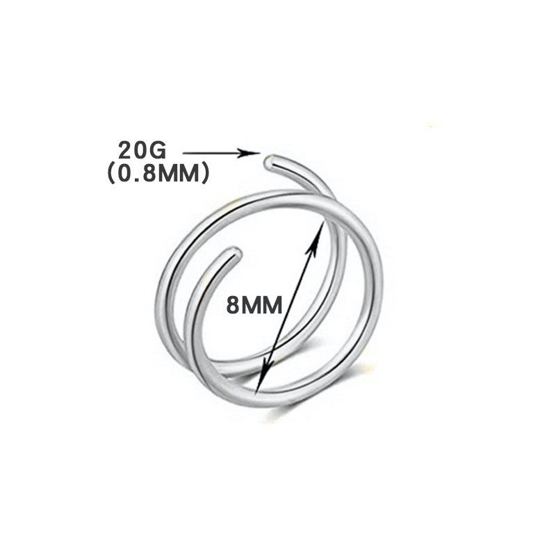 Piercing al naso in acciaio inossidabile, mezzo anello multifunzionale semplice, labbro, gioielli galvanizzati sottovuoto_voghion.com