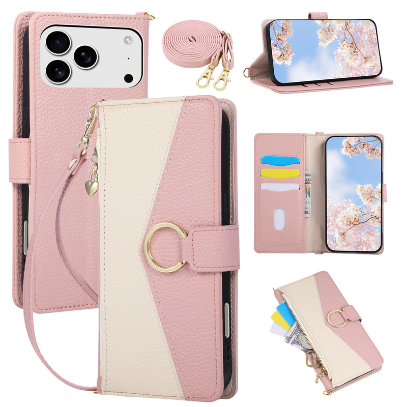 Litchi Pattern Flip Cover Suitable for Apple 17 Promax Phone Case, New 16 Pro Protective Case, 15 Magnetic Full-Cover Case Litchi Pattern Flip Cover Suitable for Apple 17 Promax Phone Case, New 16 Pro Protective Case, 15 Magnetic Full-Cover Case