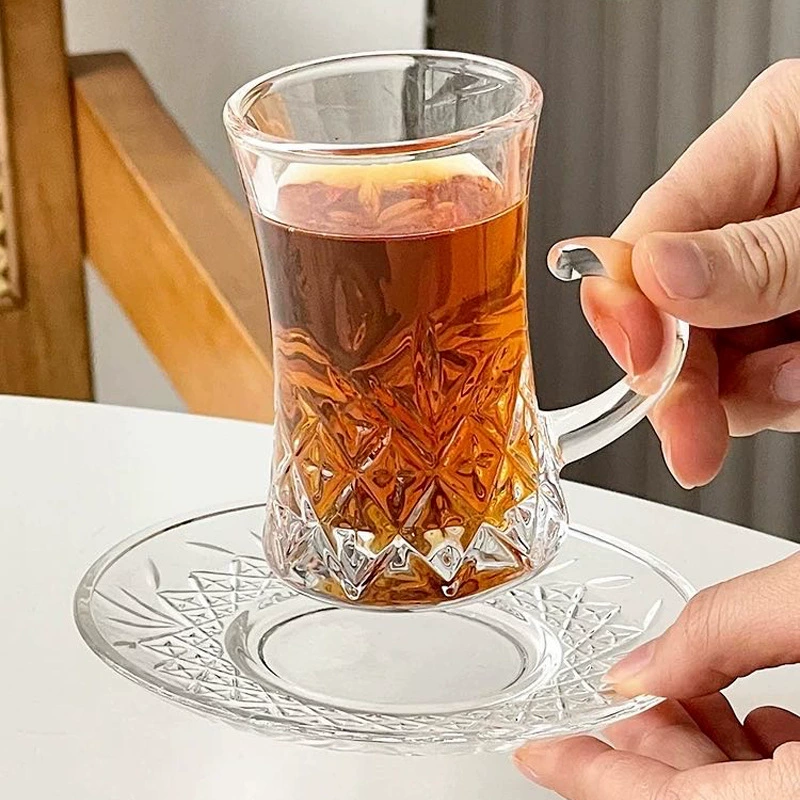Стеклянный кофейный набор арабика, ароматизированный чай, чашка чая, красный (чёрный) чай, полуденный чай, европейский стиль