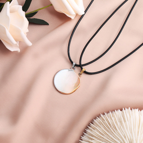 Cross-border New Arrival Wax Cord & Stainless Steel Chain Tai Chi Yin-Yang Fish Necklace – A Pair of Unisex Pendant Accessories for Wholesale