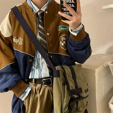 vintage复古棒球服男春秋季2023新款美式街头休闲宽松夹克上衣服