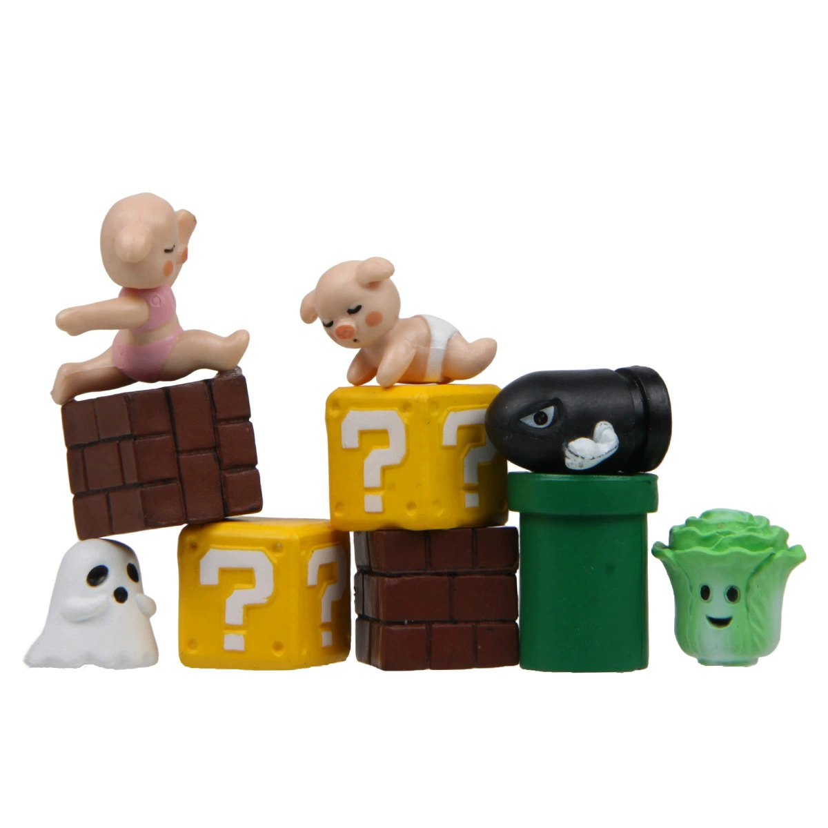 10 моделей свинки Джени 4-го поколения Super Family, родители борются с монстрами и обновляются, чтобы спасти поросят, креативные милые ландшафтные куклы