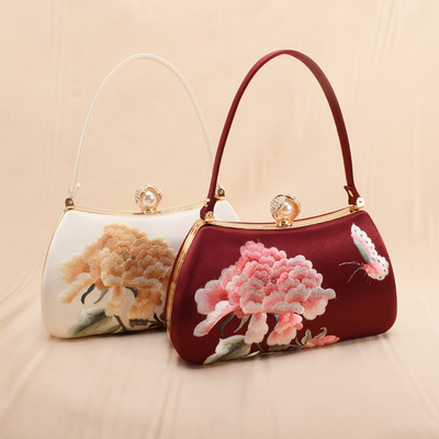 suzhou embroidery portable female bag handmade embroidered flowers bag niche restoring ancient  design Chinese Cheongsam qipao Dress Bags for Women Girls