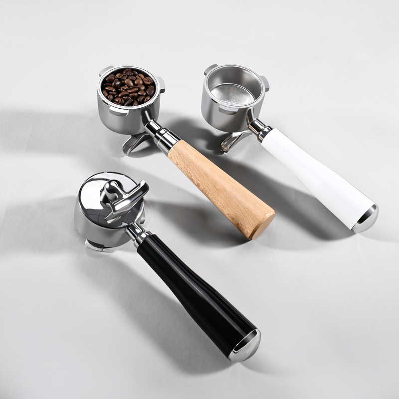 De'Longhi Espresso Machine Bottomless Handle 51mm Three-Ear Stainless Steel Funnel Accessories Solid Wood Bottomed Coffee Handle De'Longhi Espresso Machine Bottomless Handle 51mm Three-Ear Stainless Steel Funnel Accessories Solid Wood Bottomed Coffee Handle