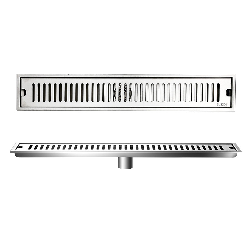 Desagüe de piso largo baño 304 desodorante de acero inoxidable artefacto ducha rectangular alargado baño balcón ingeniería