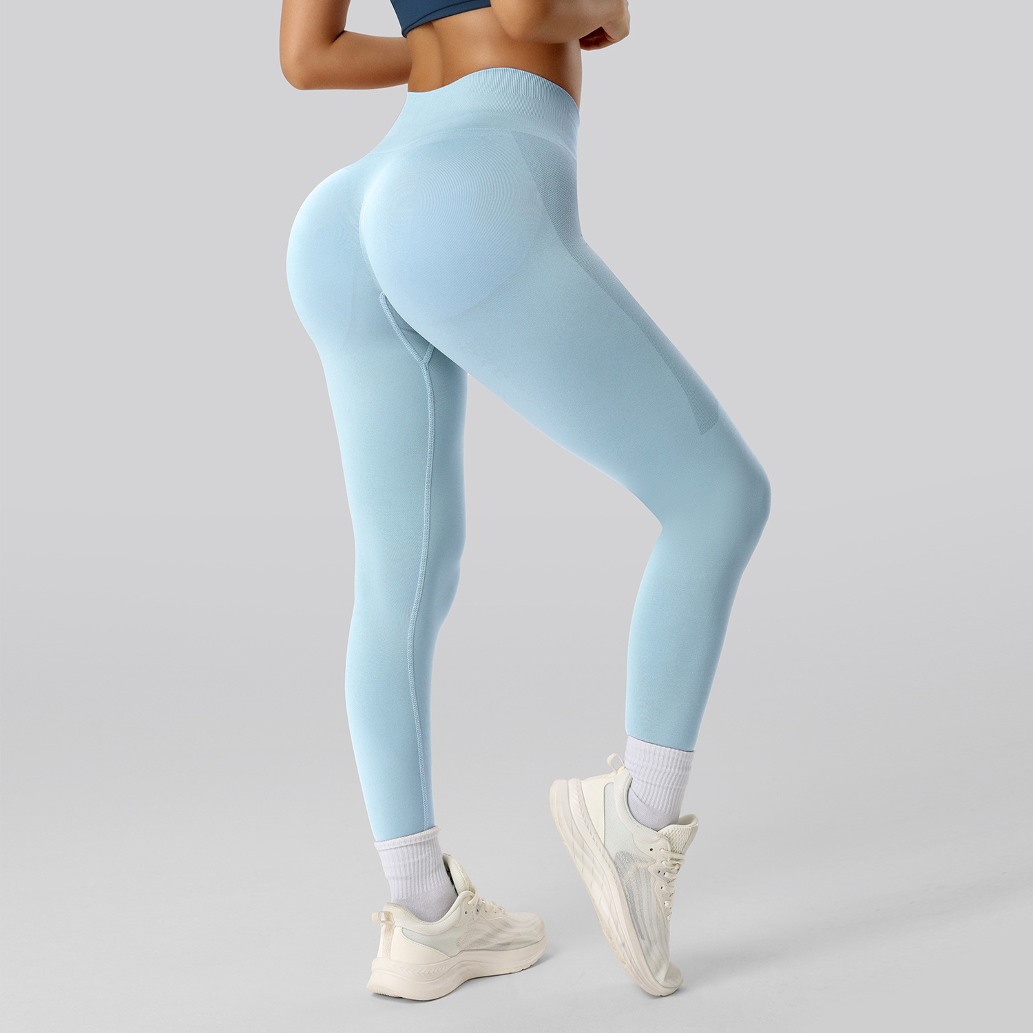 Nuevos pantalones deportivos sin costuras de melocotón de miel en Europa y los Estados Unidos, pantalones deportivos apretados para elevar las caderas, pantalones deportivos de cintura alta para correr al aire libre, secado rápido