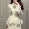 Off-white top + skirt suit (original quality)