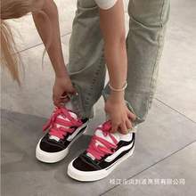 2025高颜值小众设计帆布鞋板鞋高街面包鞋女美式复古滑板鞋子