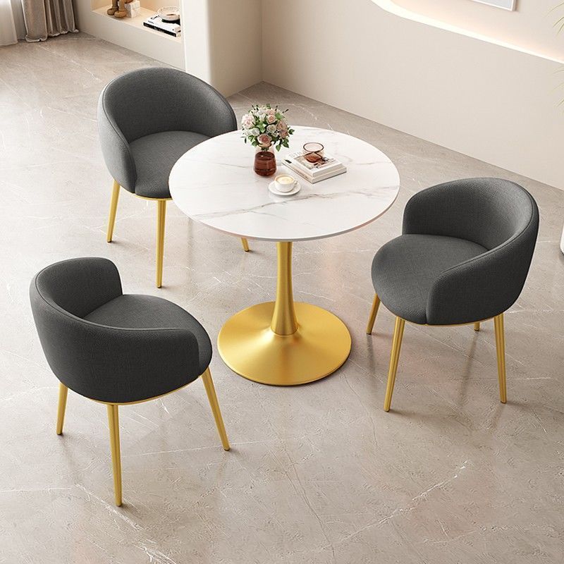 Nordic Light Luxury Slate Negotiation Table and Chair Combination Small Apartment Internet Celebrity Reception Milk Tea Shop Balcony Leisure Small Round Table