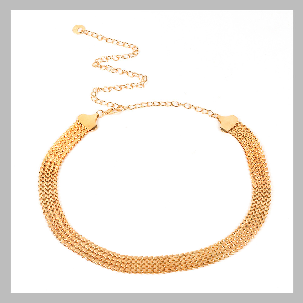 Decoratieve taillekettingriem voor dames minimalistisch metaal_voghion.com